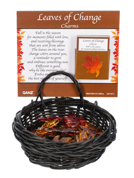 Leaves of Change Glass Pocket Charm