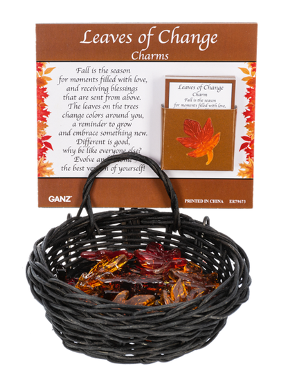Leaves of Change Glass Pocket Charm