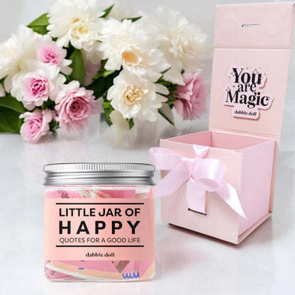 Dabble Doll - Happy Jar, uplifting quotes with Gift Box