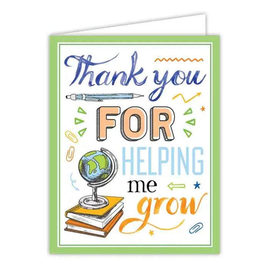 Thank You For Helping Me Grow Teacher Icons Greeting Card