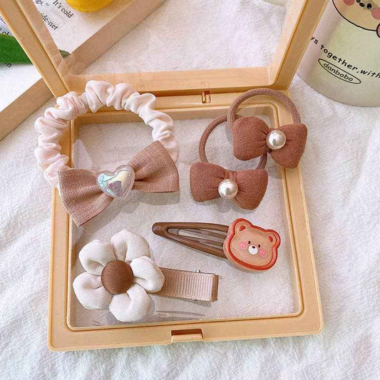 5-Piece Cute Hair Accessories Gift Set for Girls: 5-Boxed Bear Set (5pcs)