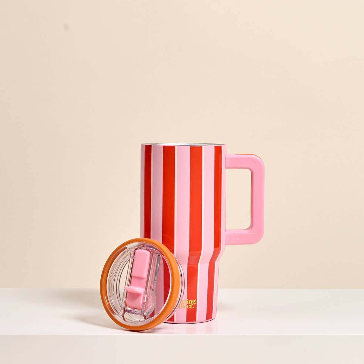 20 oz Lifestyle Flip Straw Tumbler–Sicily Stripes Pink