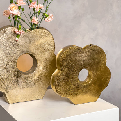 Gold Flower Shaped Vase -Large
