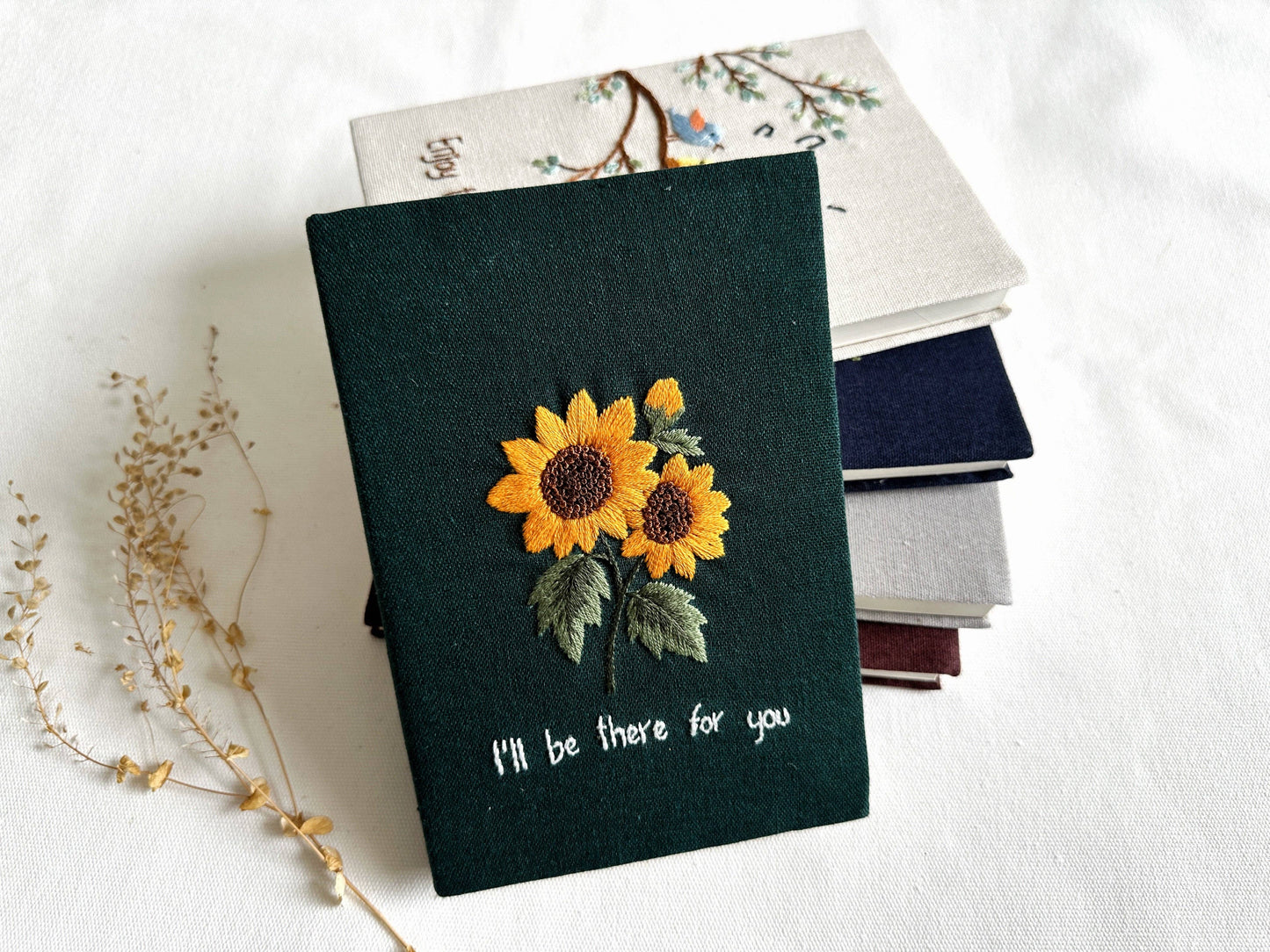 Handmade Journal with Cute Embroidery & Inspirational Quote, Collection Rory