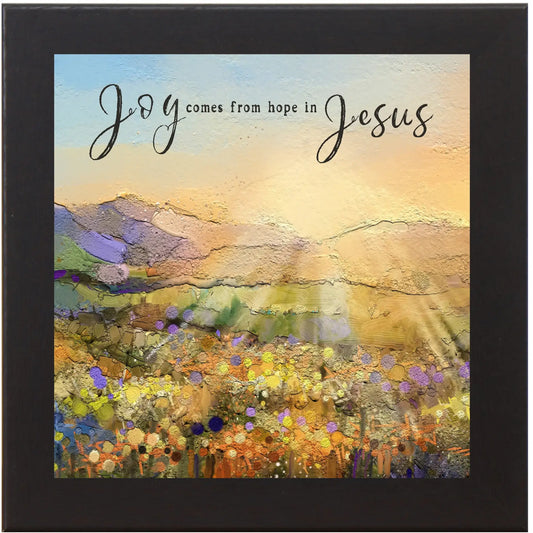 Joy Jesus Christian Framed Art Watercolor Decor