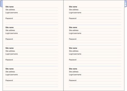Wildflower Garden Large Internet Address & Password Logbook