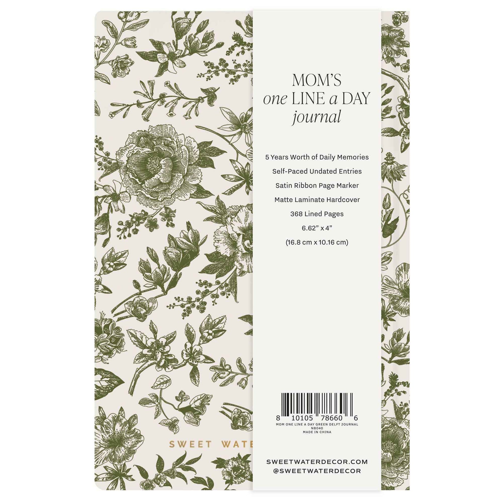 Sweet Water Decor - Mom's One Line A Day Journal - Mother's Day Gifts