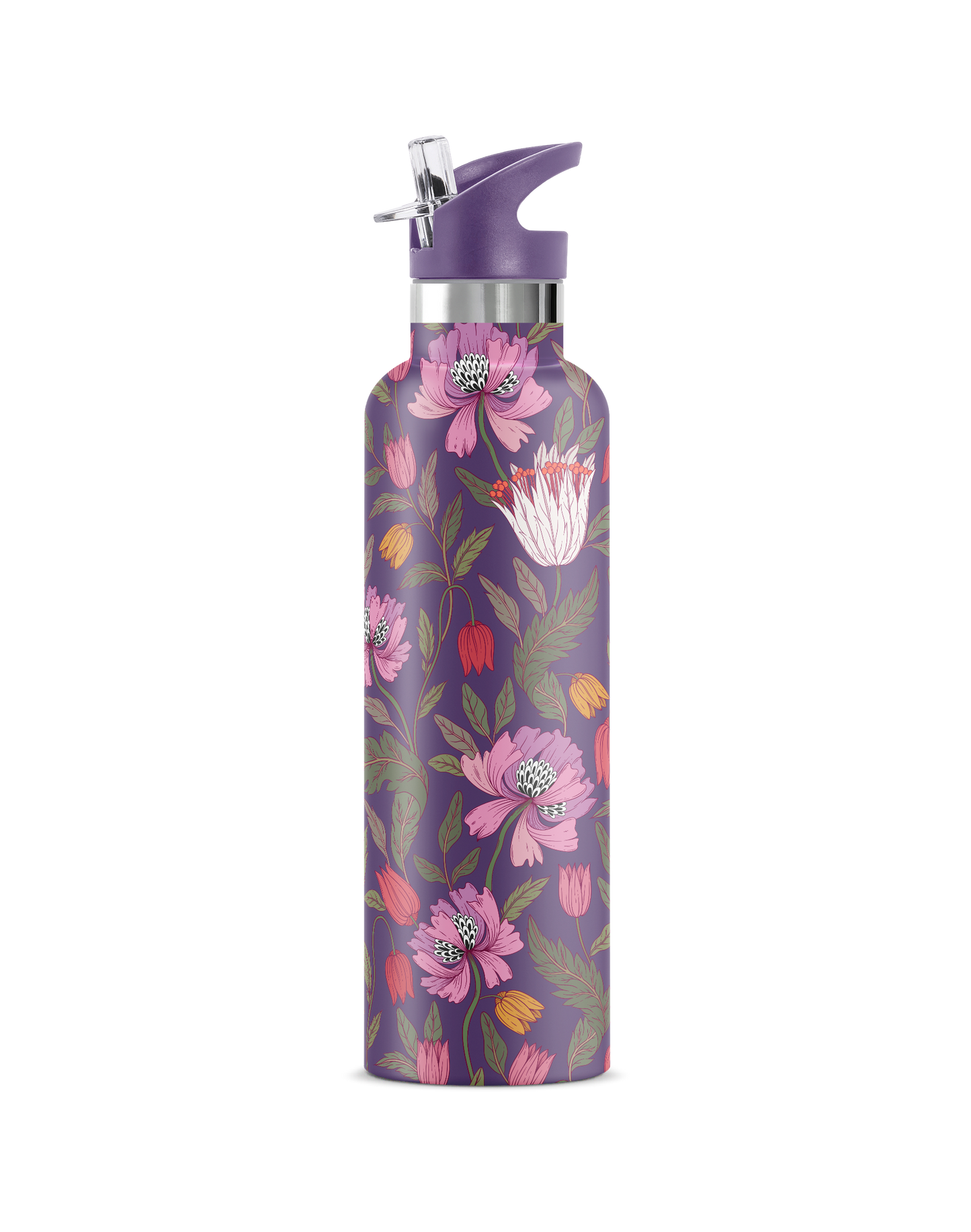 Morriset | Purple Floral Brocade 25 oz Insulated Bottle