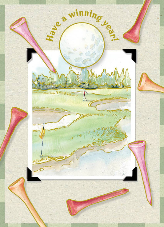 Golf course theme birthday card