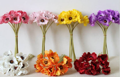 11" Real Touch Poppy-6 stems per bundle