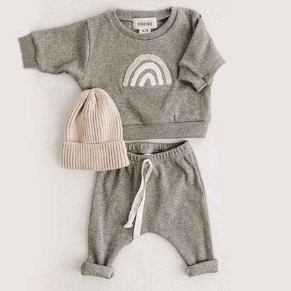 Fashion Baby Clothes Set: Beige / 3-6M