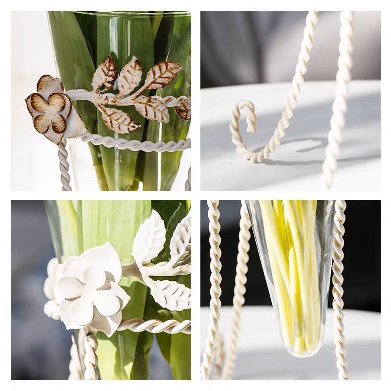 Vagabond Vintage - Glass Flower Vase with Metal Stand