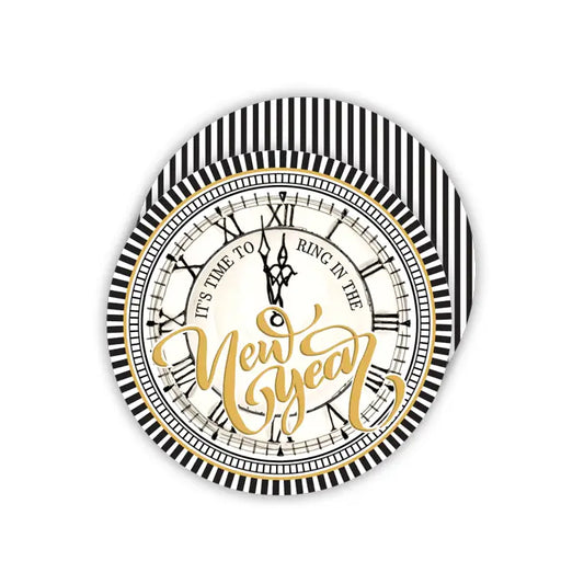 Time To Ring in the New Year Clock Round Coaster
