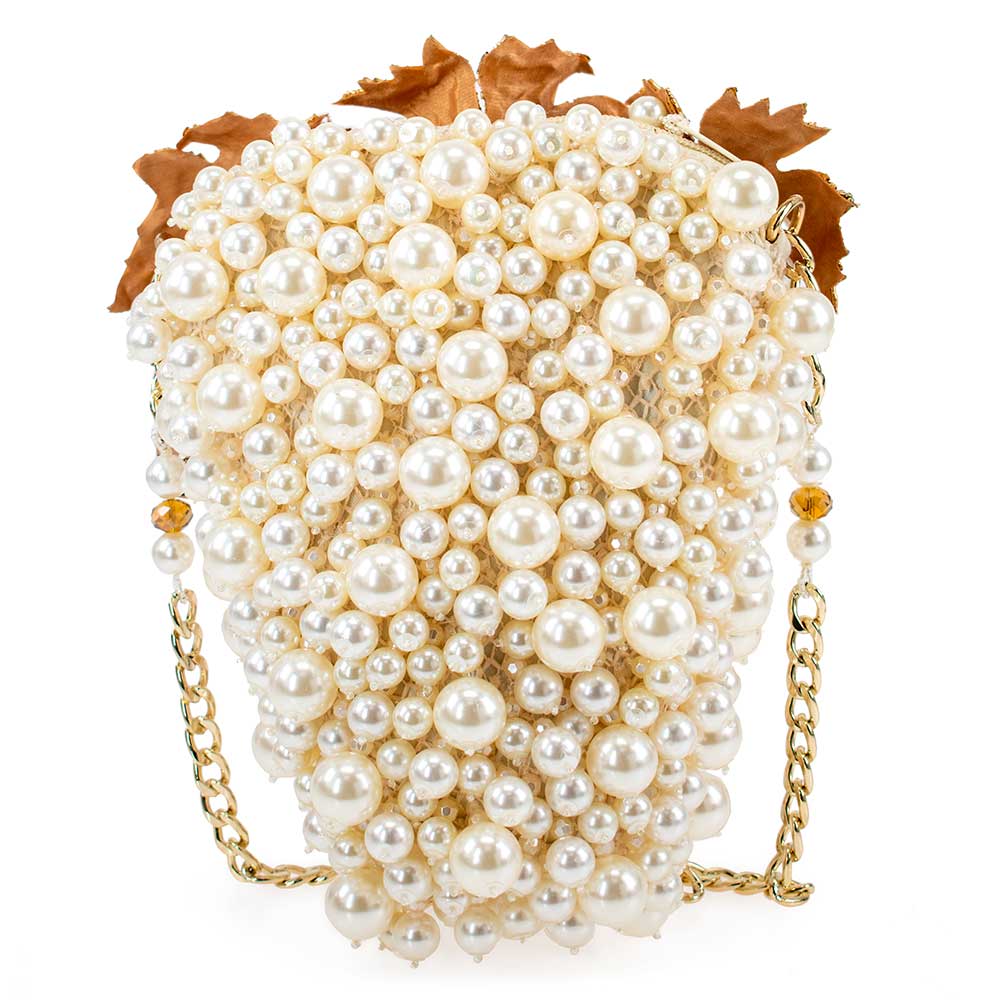 Grapes Galore Beaded and Pearl Cluster of Grapes Handbag