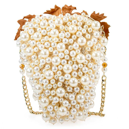 Grapes Galore Beaded and Pearl Cluster of Grapes Handbag
