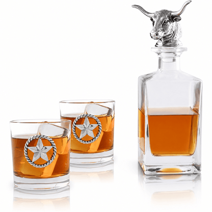 Longhorn Decanter Set with Pair of Glasses