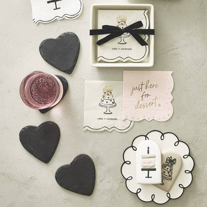 Heart Slate Coasters - Set of 4