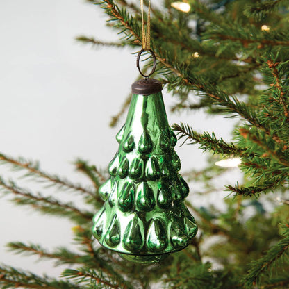 Green Tree Mercury Glass Ornament