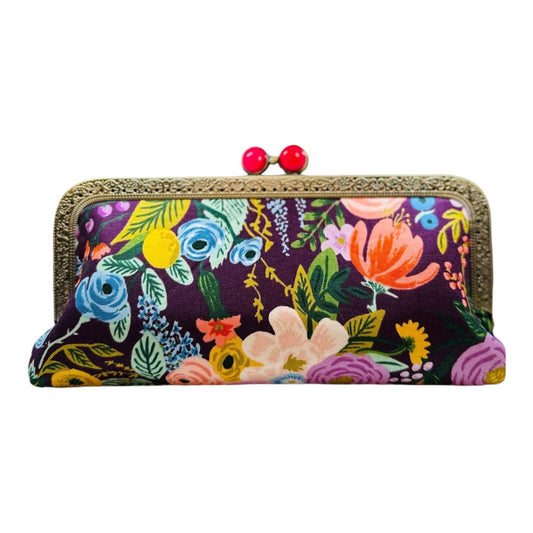 Cell Phone Clutch - Floral Plum