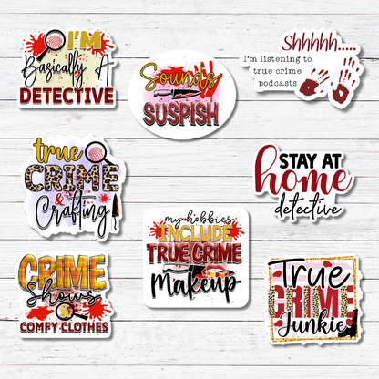 Oily Graphic Creations - True Crime Junky -True Crime Stickers/Magnet