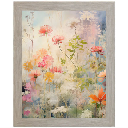 Floral Moment 1 Flowers Pastel Framed Art Sign Decor