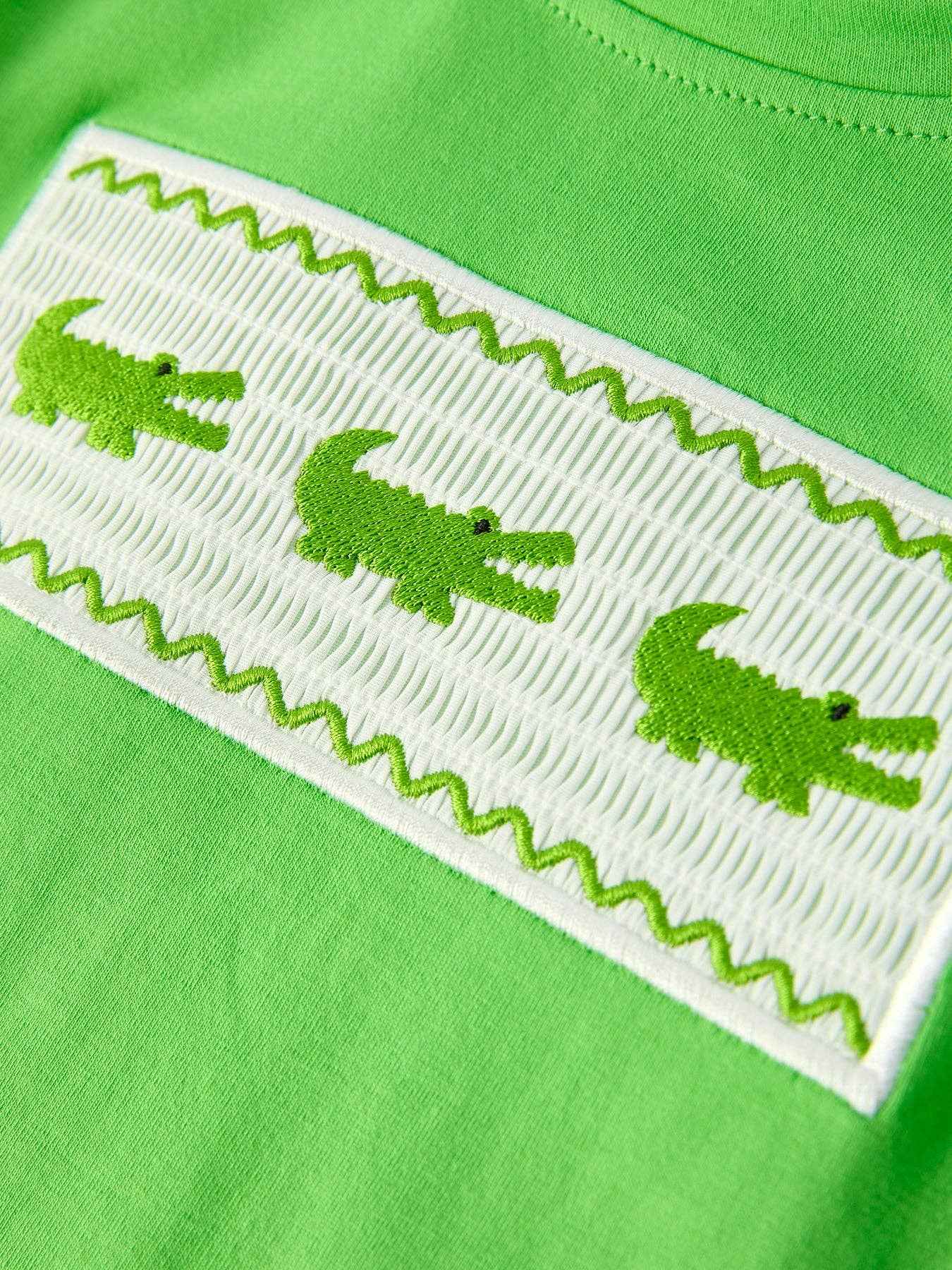 Toddler Boys Summer Crocodile Embroidered Plaid Shorts Set: 2