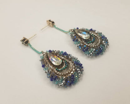 Gem Peacock Hand Made Dangle Earring