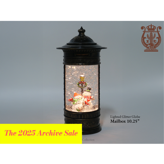 10.25” Lighted Mailbox Glitter Globe - Festive Snowman Décor