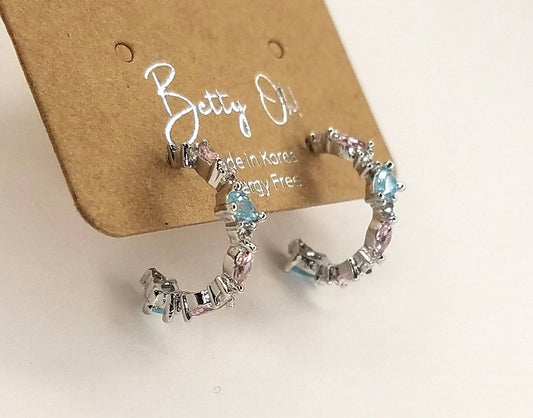 Cubic Zircornia Hoop Earring