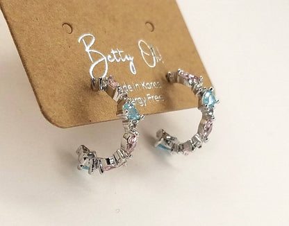 Cubic Zircornia Hoop Earring