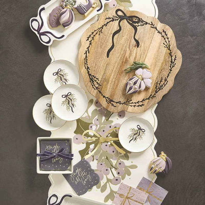 Ceramic Appetizer Plates - Lilac Bow