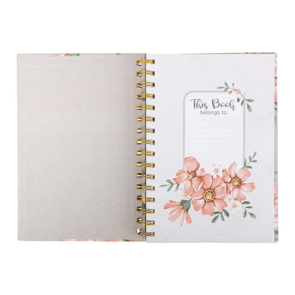 Guided Journal: Sage & Peach Flowers (John 1:16)