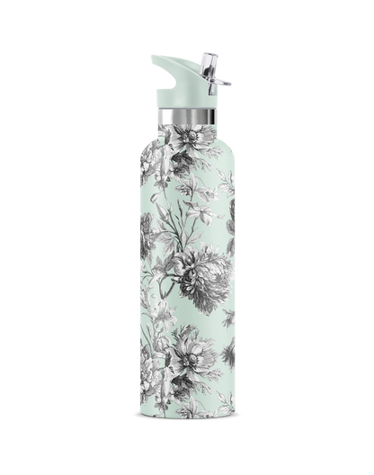 Toile D'amore | Mint Floral Bridal Insulated Bottle 25oz