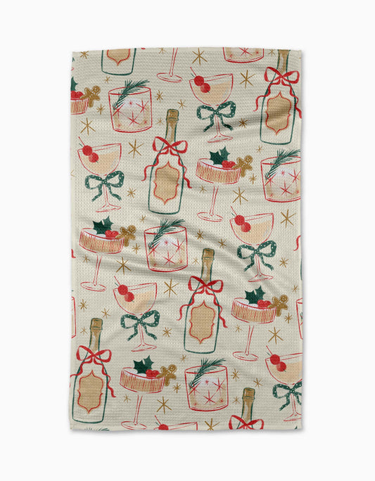 Geometry - Christmas Cocktails Tea Towel