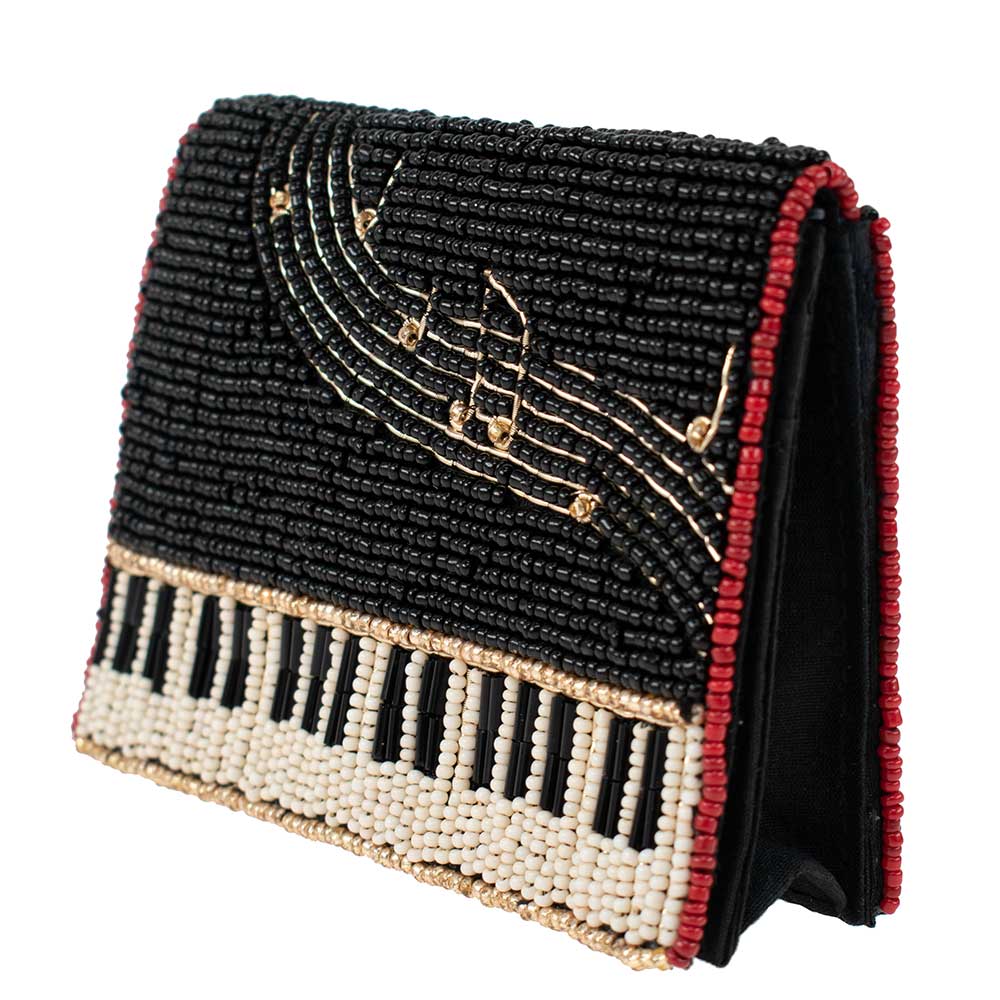 Mary Frances Accessories - Wallets - Beaded Small Expandable Wallet-Bee Awesome