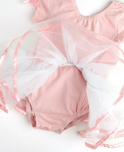 RuffleButts + RuggedButts - Girls Pink Ballet Tutu Dance Leotard