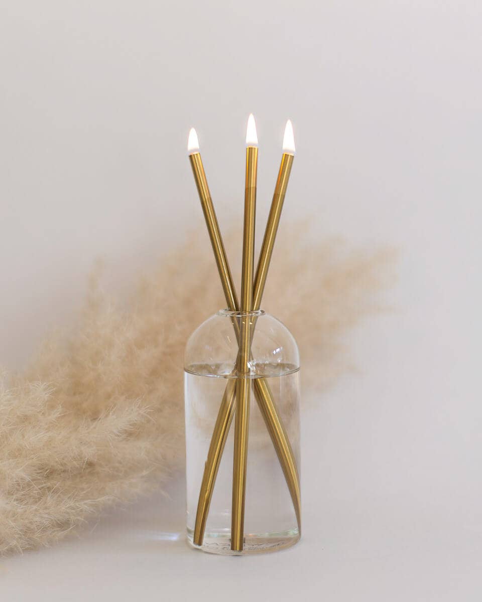Gold Everlasting Candles – Reusable Steel Oil Candles