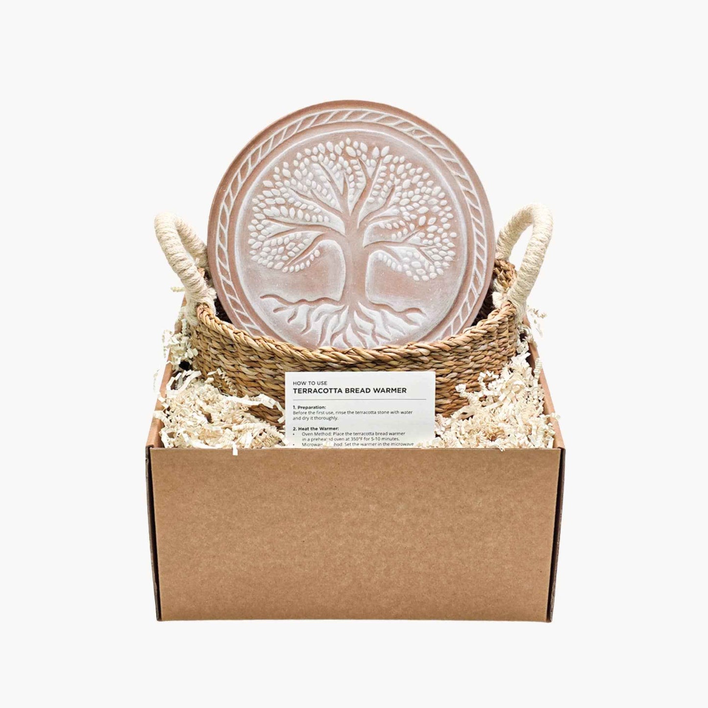 Handmade Bread Warmer & Wicker Basket - Tree of Life Round