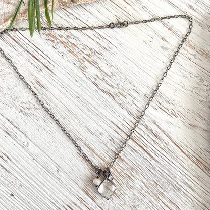 Moonstone semi precious crystal necklace