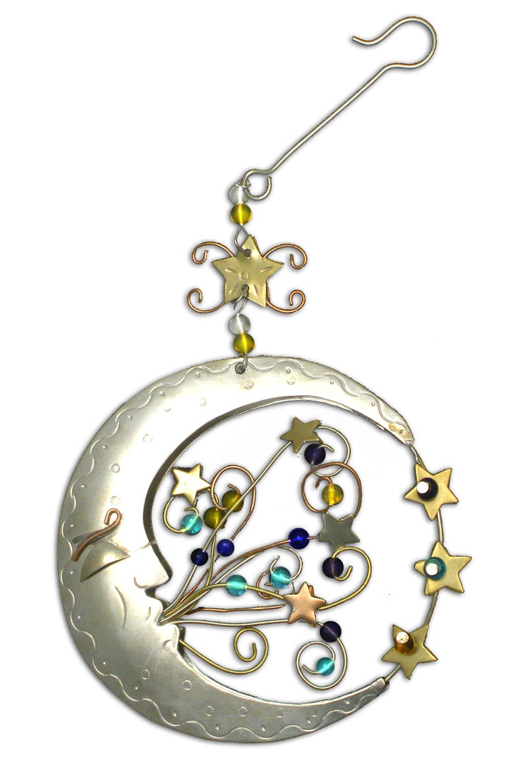 Moon and Stars Handcrafted Ornament