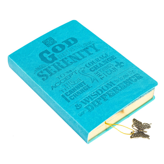 Divinity Boutique - Dangle Journal : Leather Wrapped Teal Serenity Prayer