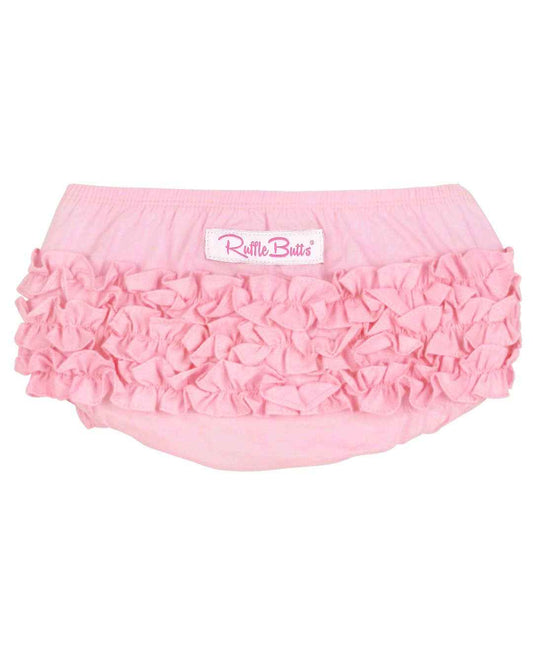 Baby Girls Baby Pink Woven RuffleButt Bloomer: Pink / Newborn