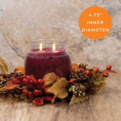Autumn Leaves & Berries Candle Ring – Fall Home Decor