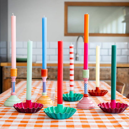 Red & White Stripe Candles