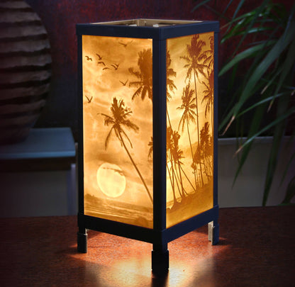 "Tropical Sunset" Porcelain Lithophane Luminaire Lamp