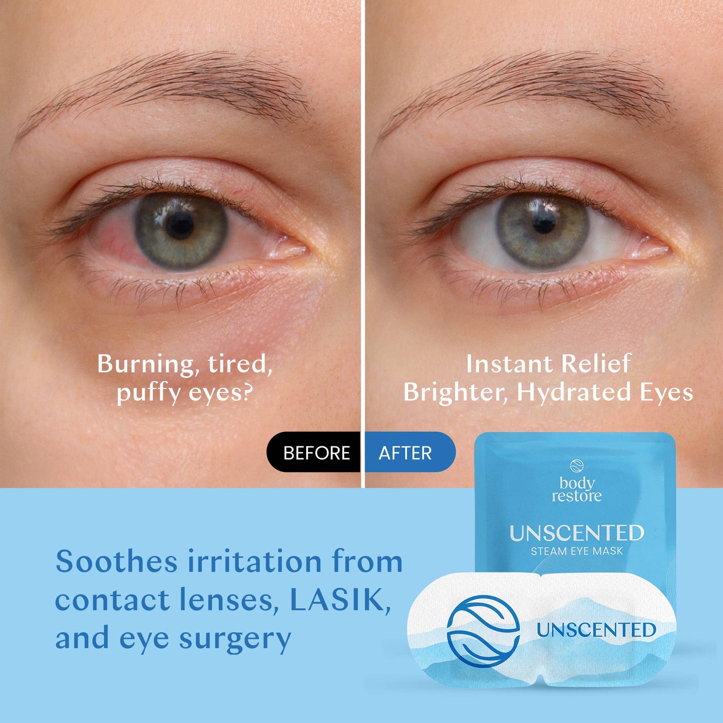 body restore - Unscented Steam Eye Mask (5 pack)
