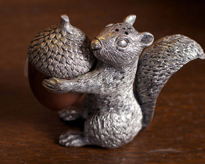 Squirrel with Wood Acorn Salt & Pepper Set (2 pc set)