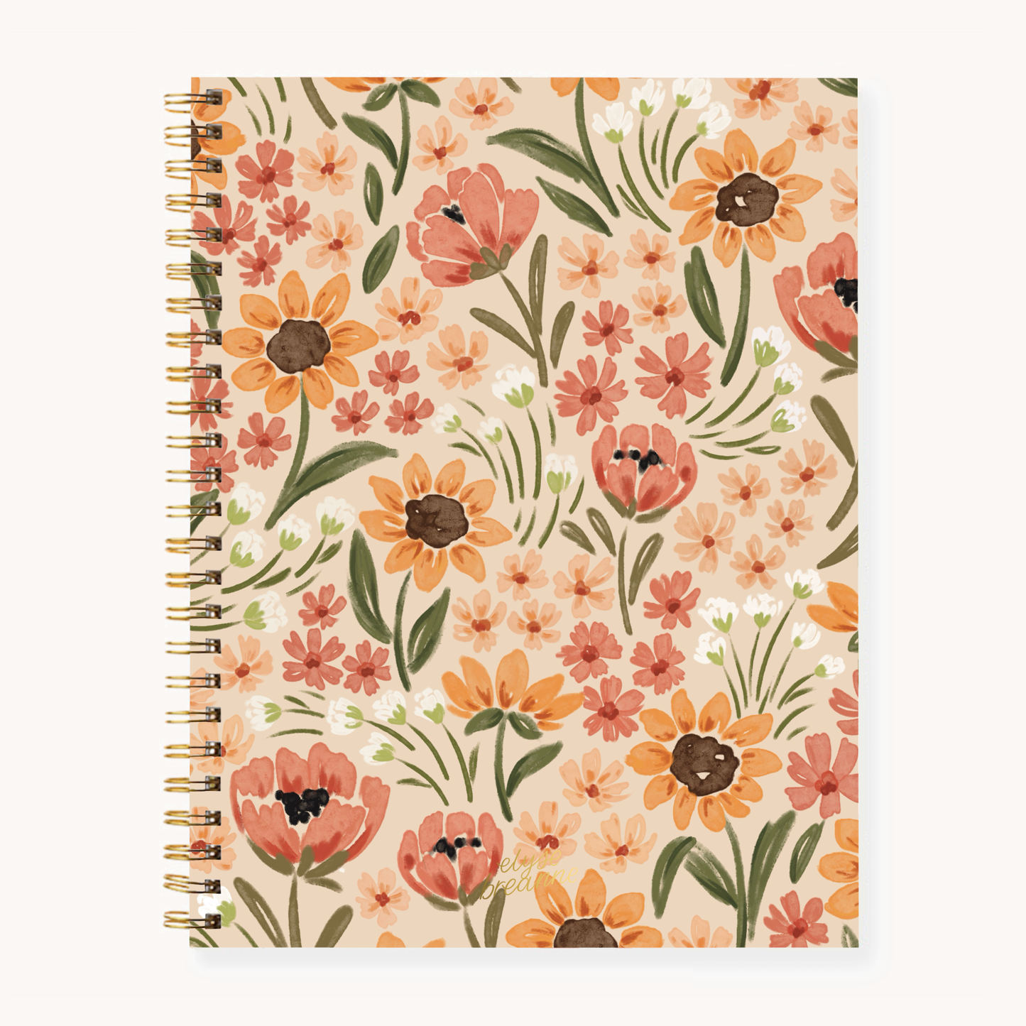 Elyse Breanne Design - Sunny Poppies Softcover Spiral Notebook
