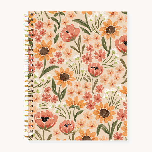 Elyse Breanne Design - Sunny Poppies Softcover Spiral Notebook