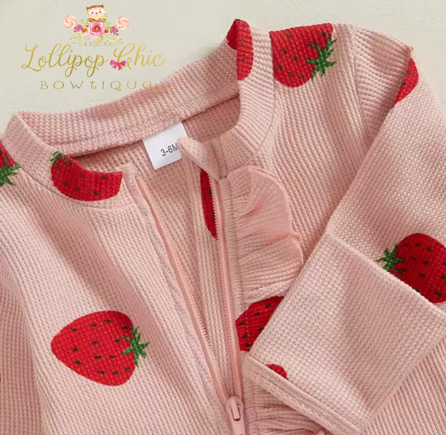 Strawberry Baby Girls Ruffle Bottom Romper : Newborn